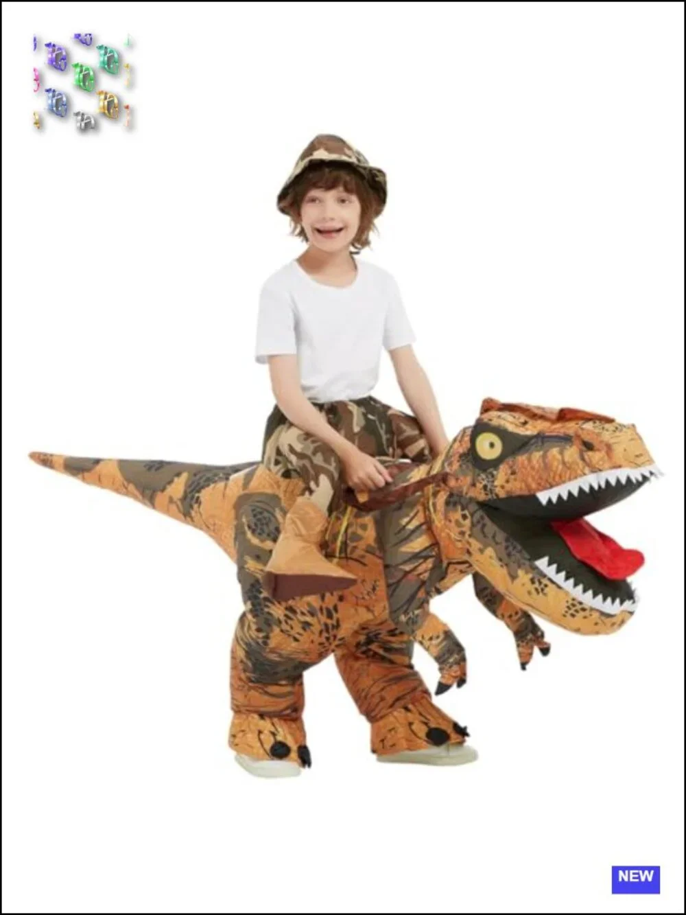 Inflatable T-Rex Dinosaur Costume for Kids Halloween Blow Up Funny Party Cosplay